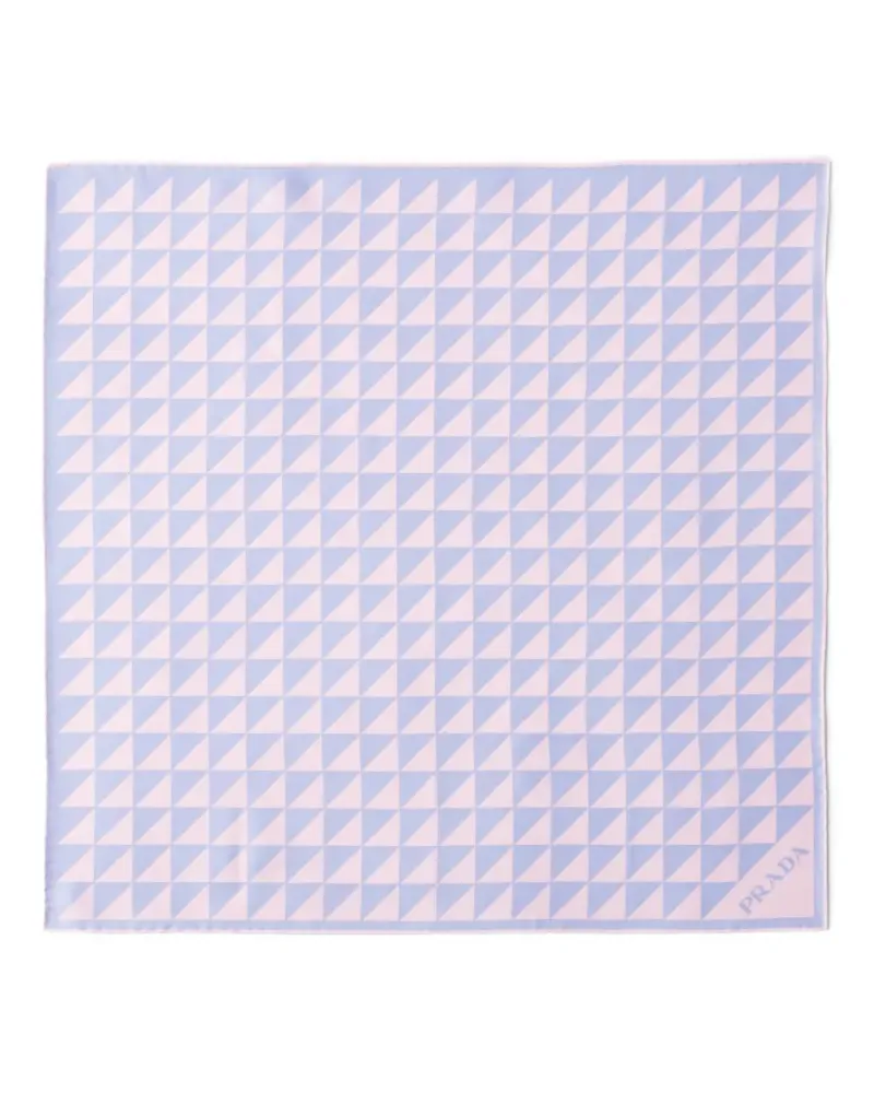 Prada printed silk twill scarf 55x55 - Rosa Rosa
