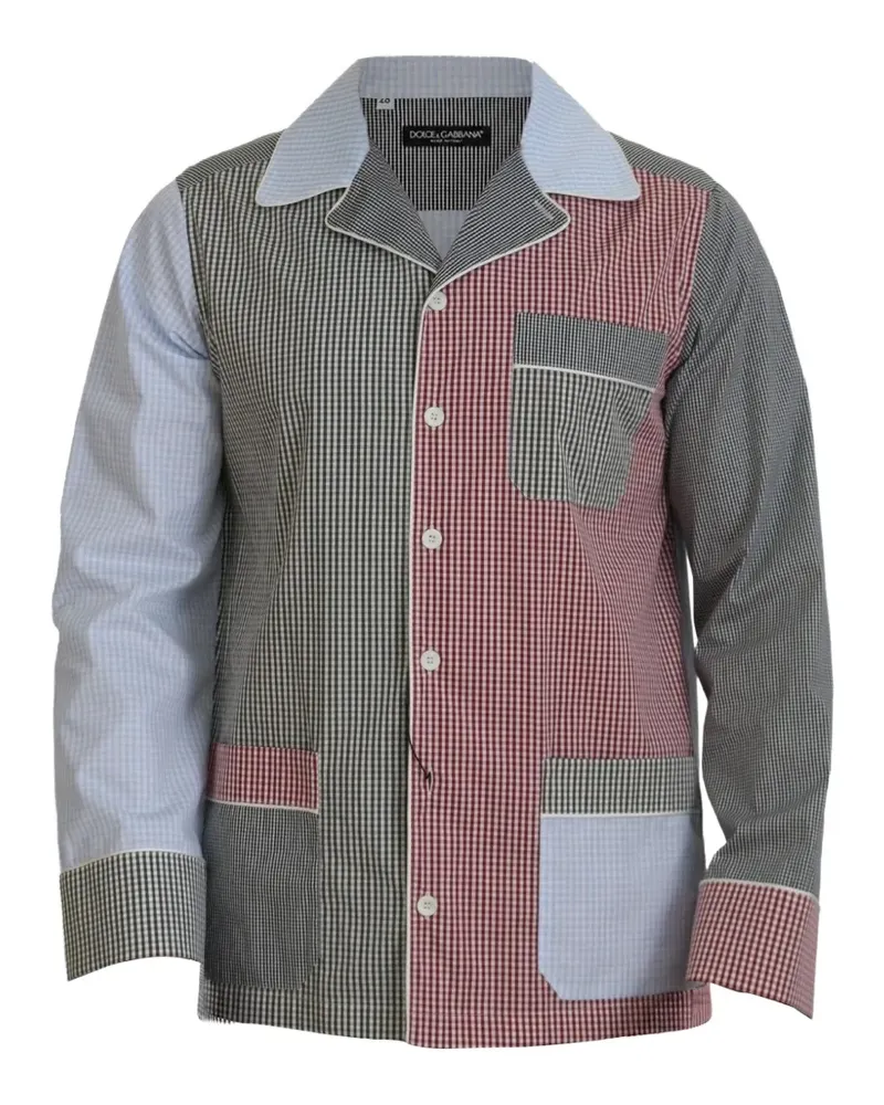 Dolce & Gabbana Patchwork-Hemd mit Vichy-Karo - Blau Blau