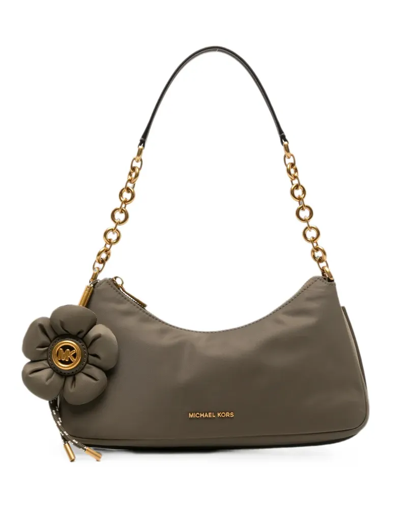 Michael Kors floral-applique chain-link shoulder bag - Grün Grün