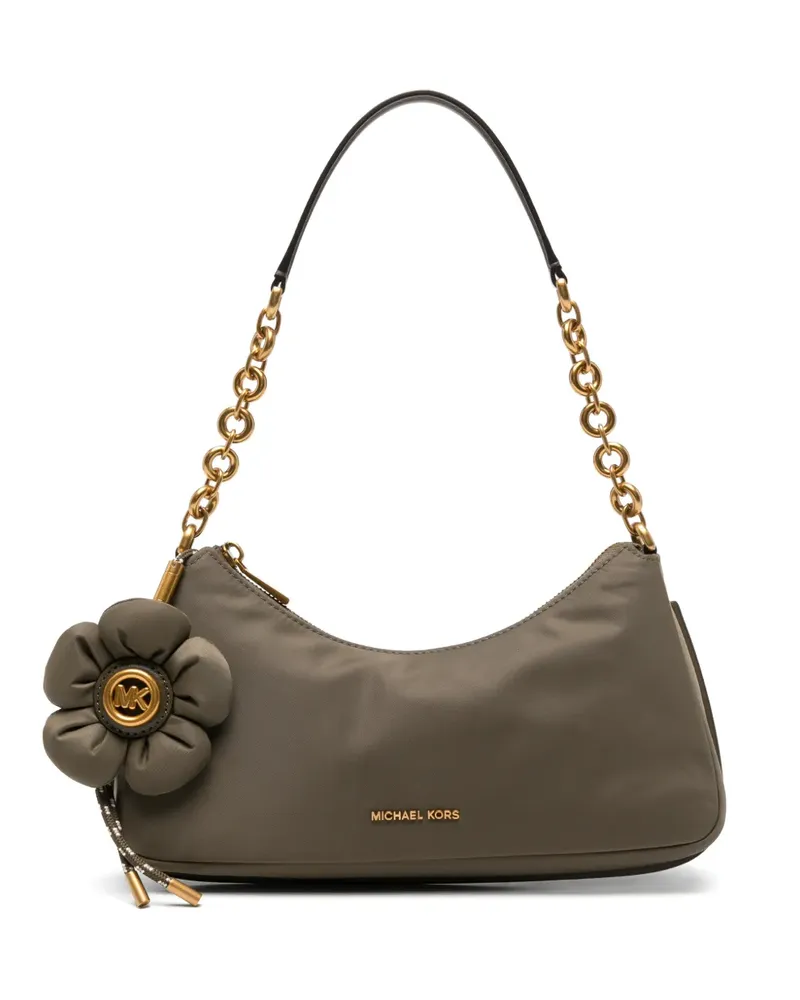 Michael Kors floral-applique chain-link shoulder bag - Grün Grün