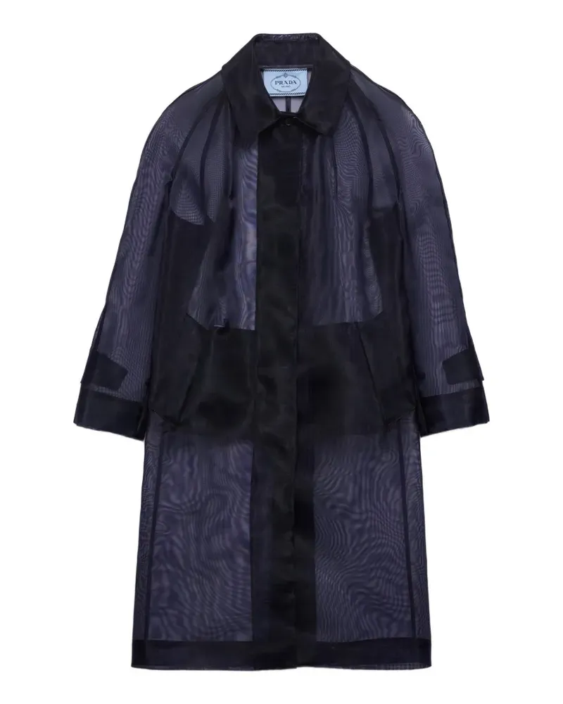 Prada single-breasted crinoline coat - Blau Blau