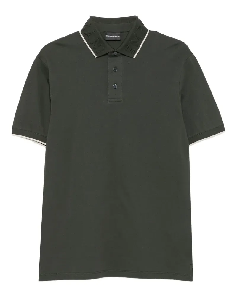 Emporio Armani Poloshirt mit geprägtem Kragen - Grün Grün