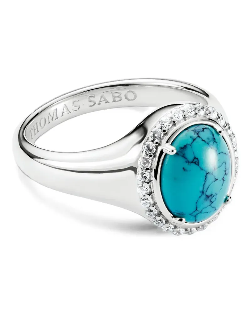 Thomas Sabo sterling-silver turquoise-imitation ring - Silber Silber