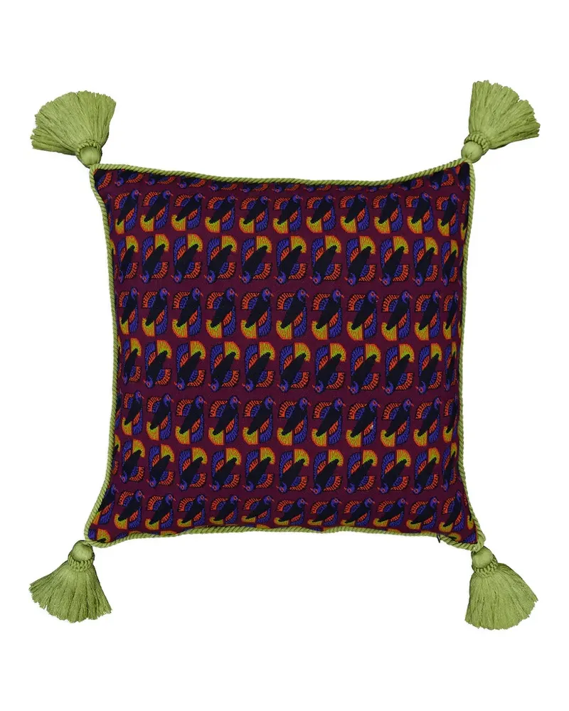 PAULA Jacquard-Kissen mit Quasten - Violett Violett