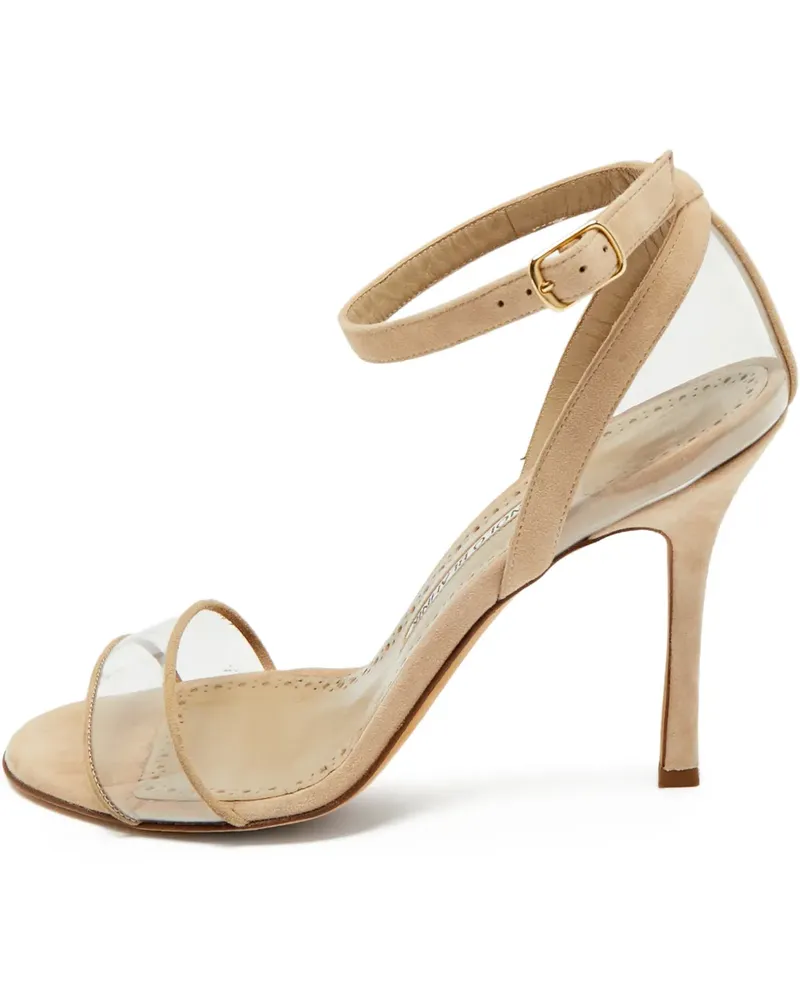 Manolo Blahnik Sandalen aus Wildleder - Weiß Weiß