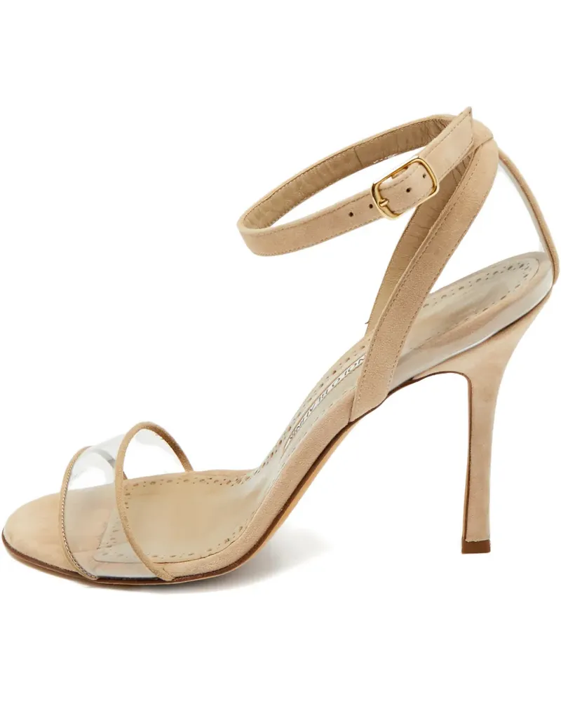 Manolo Blahnik Suede PVC sandals - Weiß Weiß