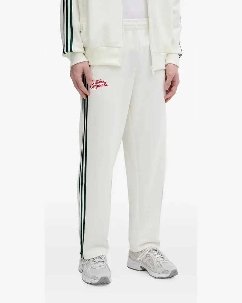 adidas Firebird stripe logo track pants - Weiß Weiß