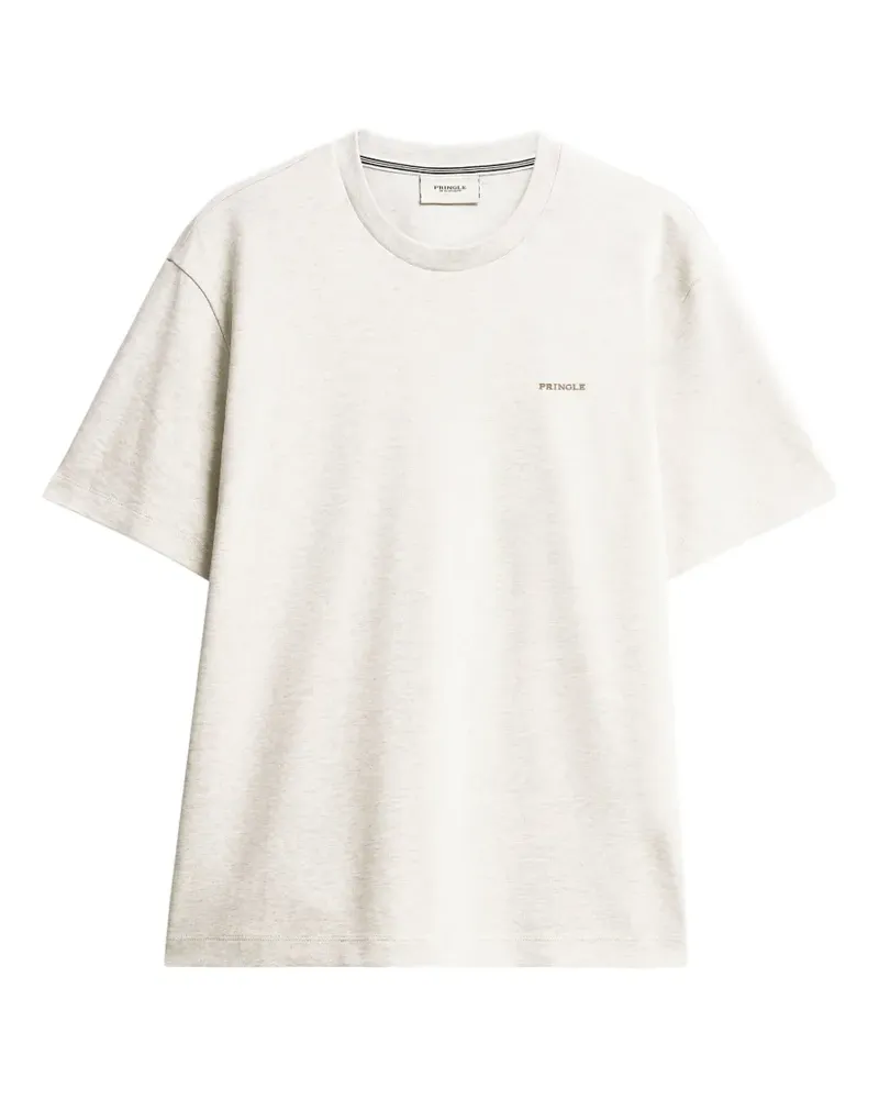 Pringle of Scotland T-Shirt mit gummiertem Logo - Weiß Weiß