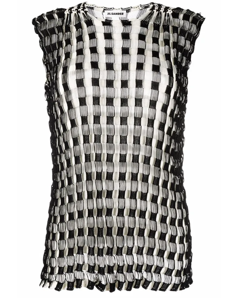 Jil Sander Pullover mit Webmuster - Schwarz Schwarz