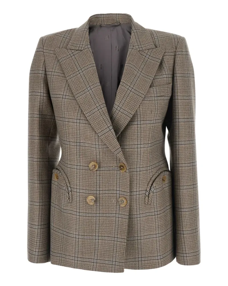 Blazé Milano double-breasted check blazer - Nude Nude