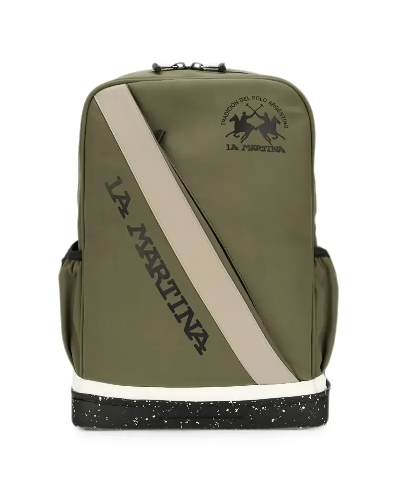 La Martina Logo-Rucksack mit Kontraststreifen - Grün Grün