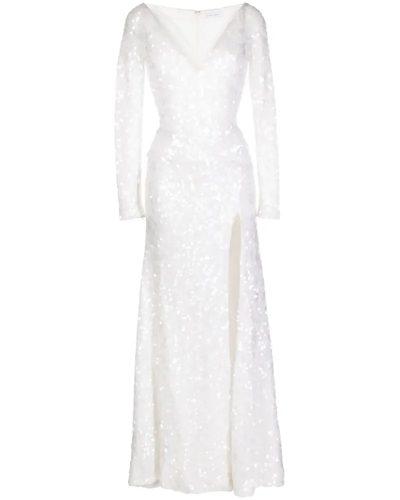 Rachel Gilbert Abendkleid mit Pailletten - Weiß Weiß