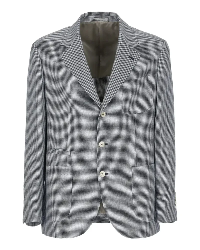 Brunello Cucinelli checkered-pattern deconstructed blazer - Grau Grau