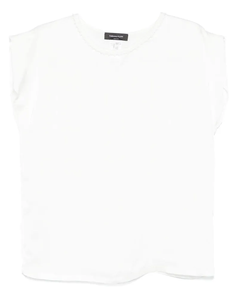 Fabiana Filippi Top mit Perlen - Weiß Weiß