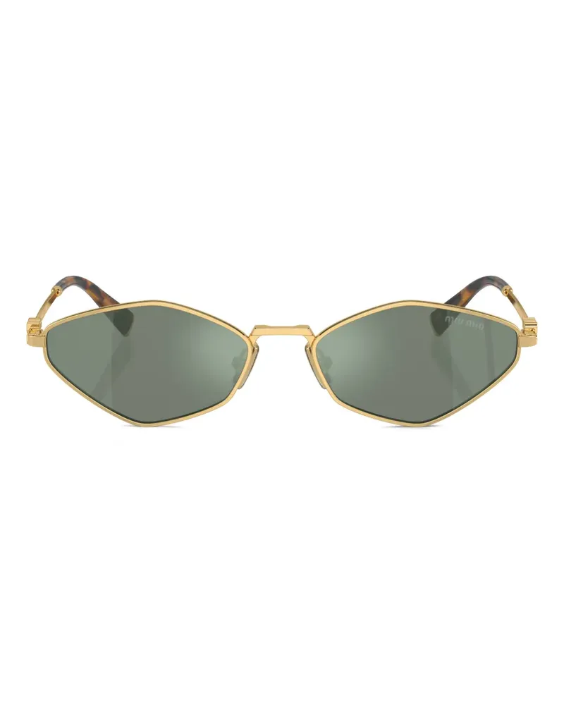Miu Miu Geometrische Sonnenbrille - Gold Gold