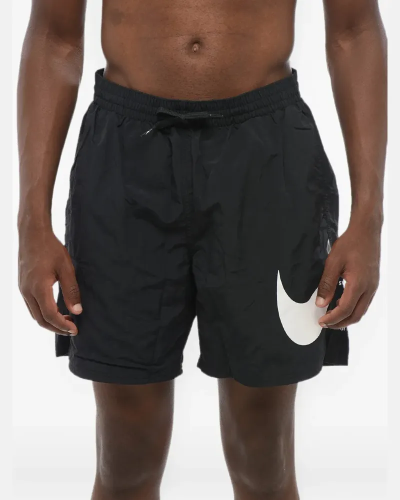 Nike Badeshorts mit Swoosh-Print - Schwarz Schwarz