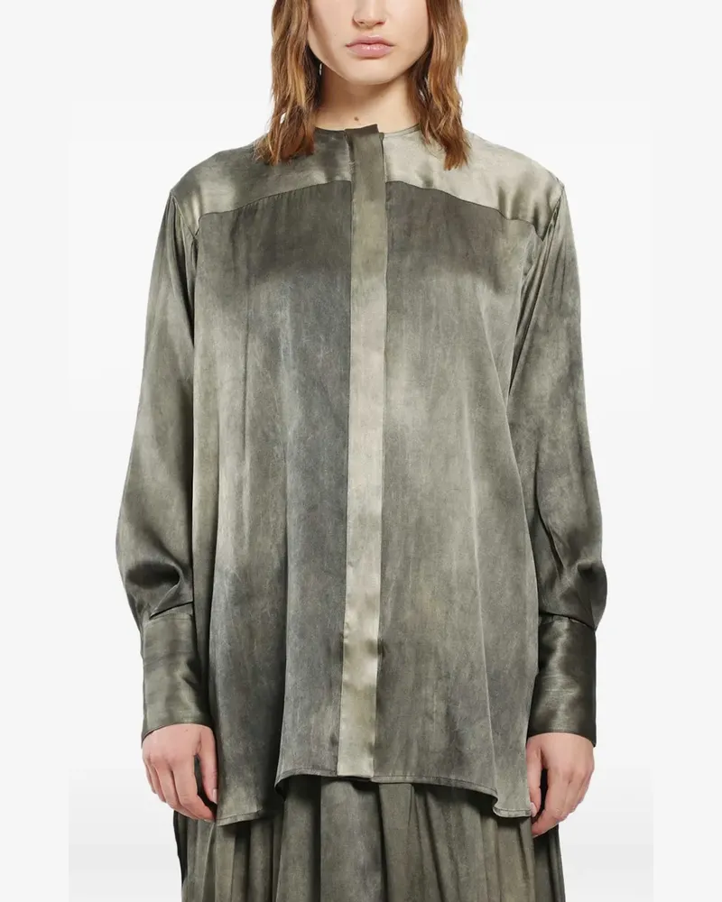 Uma Wang Taffe tie-dye shirt - Grün Grün