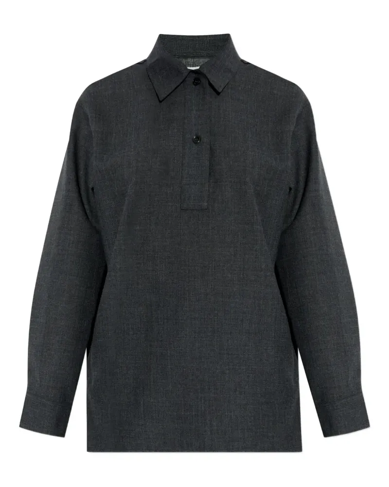 Studio Nicholson Langärmeliges Poloshirt - Grau Grau