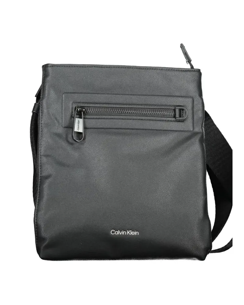 Calvin Klein logo-print zip-pocket messenger bag - Schwarz Schwarz