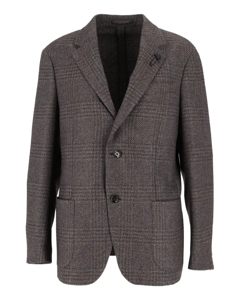 LARDINI Roma Prince of Wales check-pattern blazer - Braun Braun