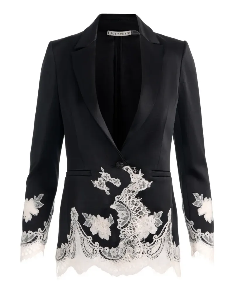 Alice + Olivia Breann lace-trim blazer - Schwarz Schwarz