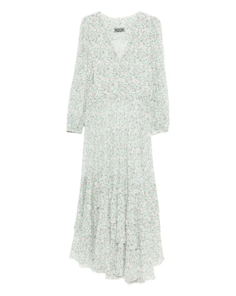 STYLAND Plissiertes Kleid mit Blumen-Print - Grün Grün