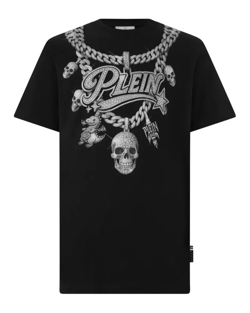 Philipp Plein T-Shirt mit Kettenprint - Schwarz Schwarz
