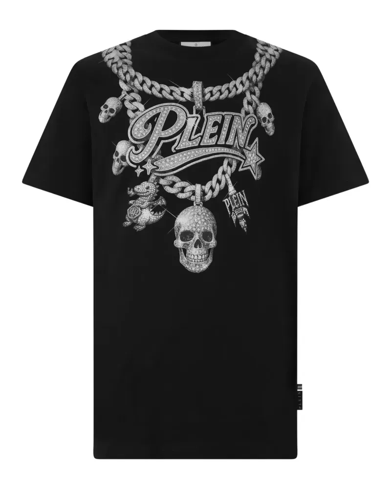 Philipp Plein T-Shirt mit Kettenprint - Schwarz Schwarz