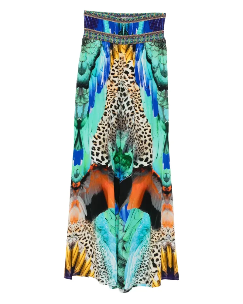 Camilla graphic-pritn trousers - Blau Blau