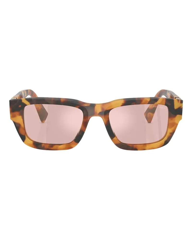Miu Miu Eckige Sonnenbrille in Schildpattoptik - Braun Braun