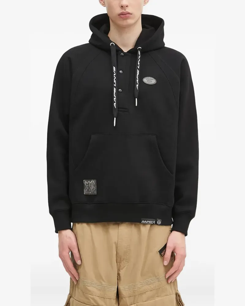 BAPE Moonface Hoodie mit Logo - Schwarz Schwarz