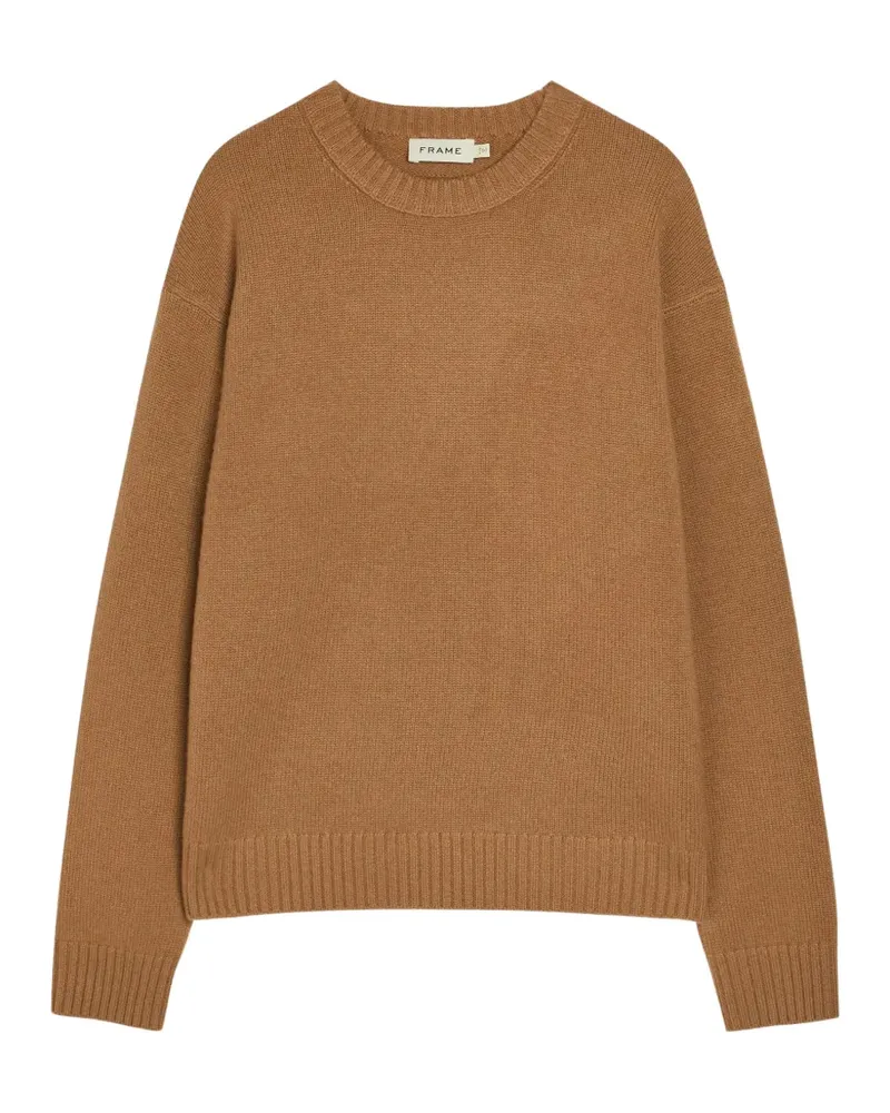 Frame Denim crew-neck ribbed-trim sweater - Nude Nude