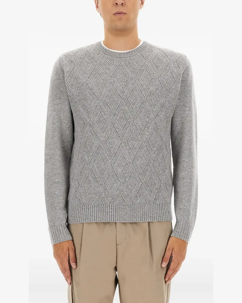 Herno diamond-pattern sweater - Grau Grau