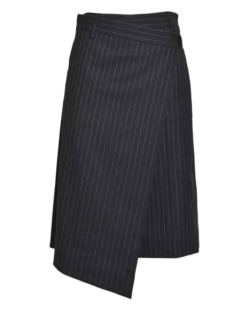True Royal pinstripe-pattern shorts - Schwarz Schwarz