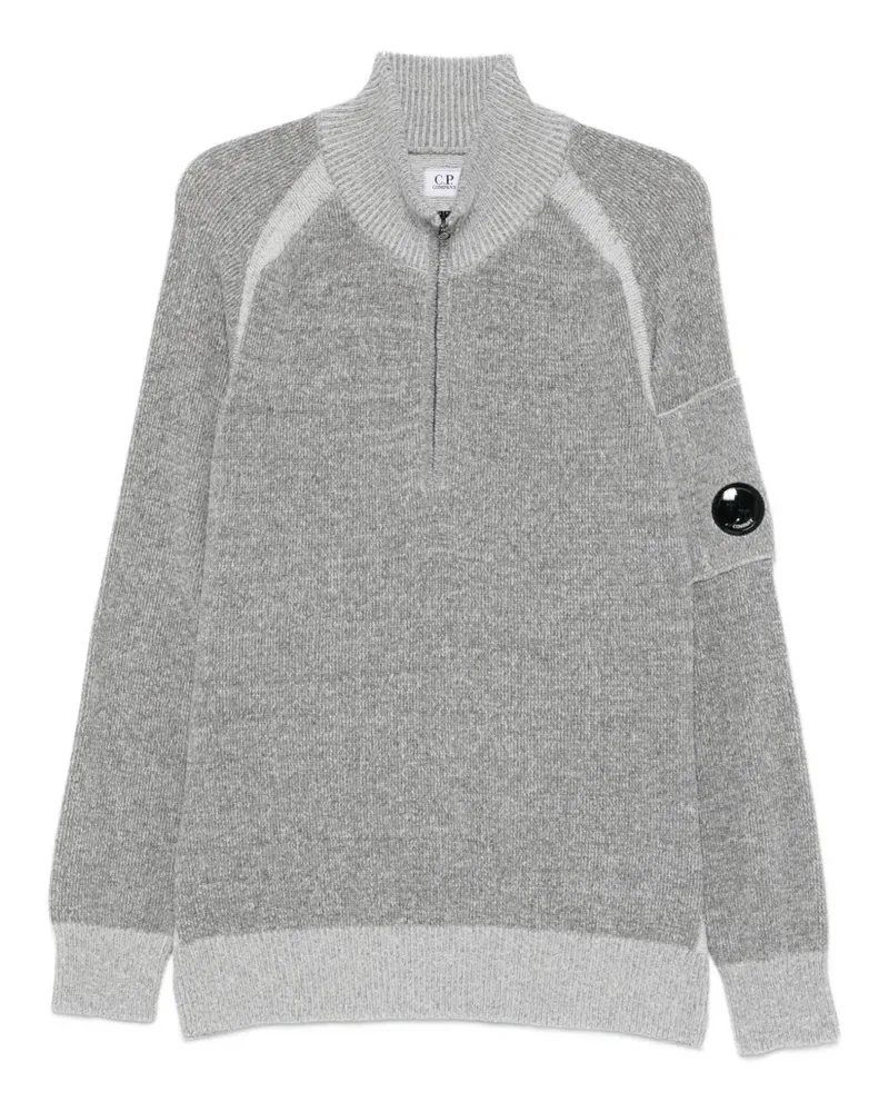 C.P. Company Pullover mit Logo-Patch - Grau Grau
