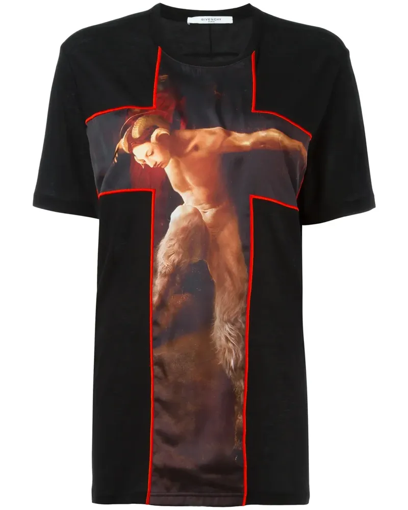 Givenchy T-Shirt mit Faunus-Print - Schwarz Schwarz