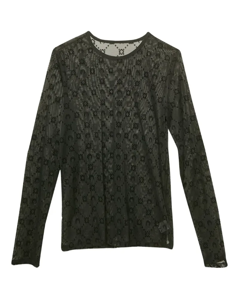 Marine Serre Langarmshirt aus Mesh-Jacquard - Schwarz Schwarz