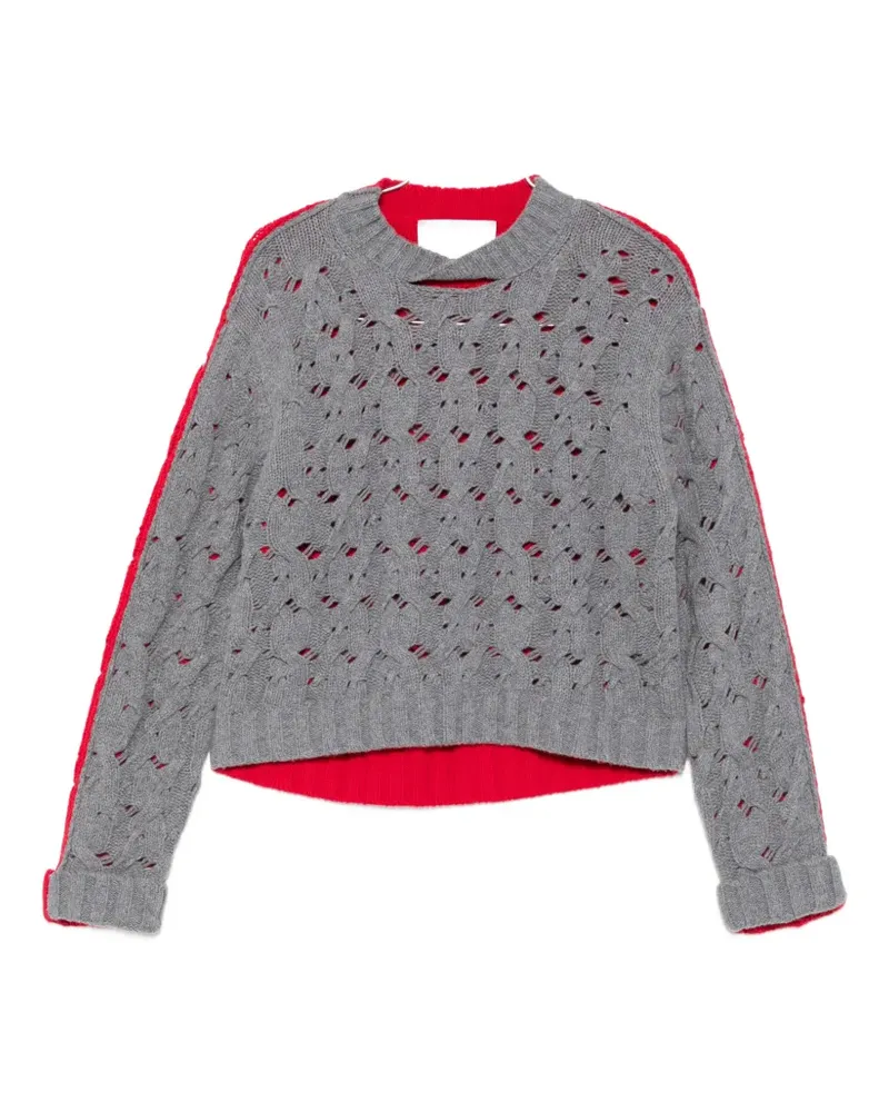 Circus Hotel cable-knit distressed sweater - Grau Grau