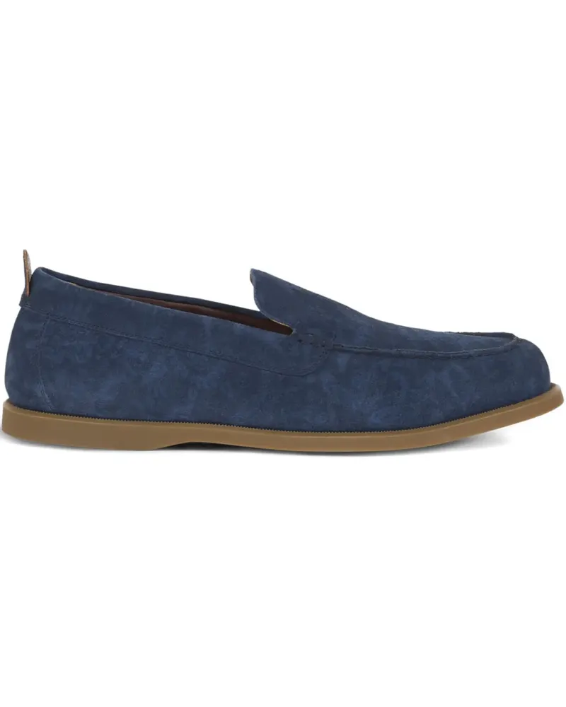 Etro printed suede slip-on loafers - Blau Blau