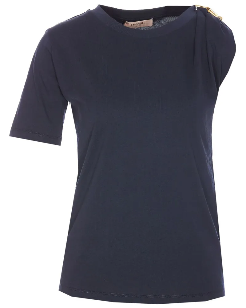 Twin-Set Asymmetrisches T-Shirt - Blau Blau