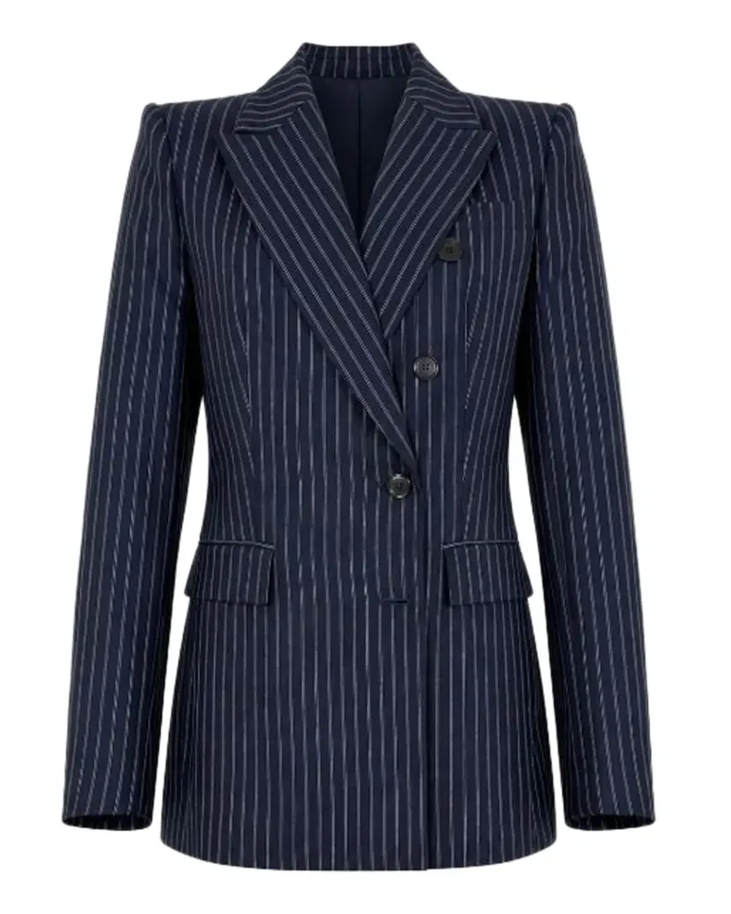 Pinko pinstripe-pattern double-breasted blazer - Blau Blau
