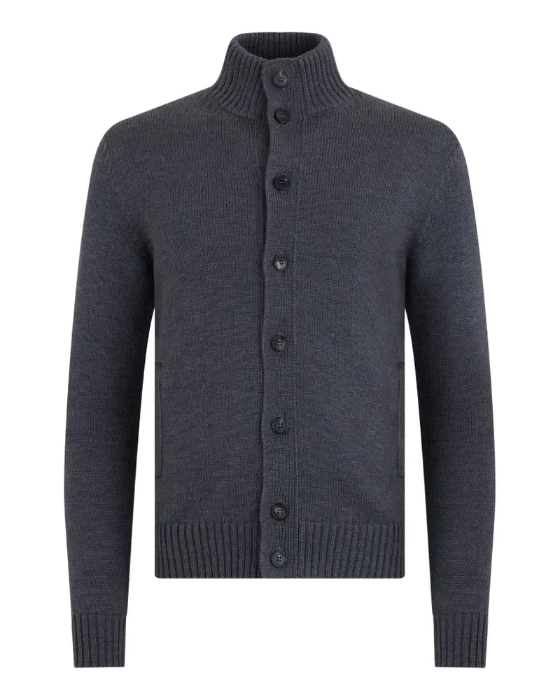 Slowear Gerippter Cardigan mit Knöpfen - Grau Grau