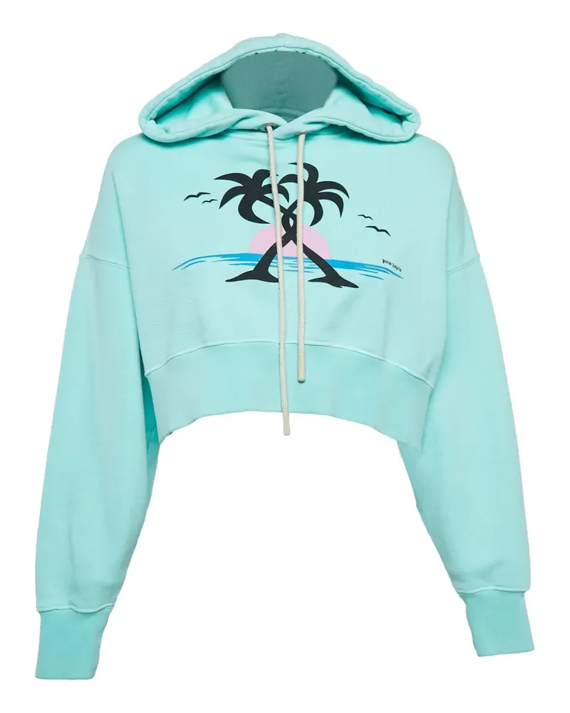 Palm Angels Pre-owned Hoodie mit Palmen-Print - Grün Grün