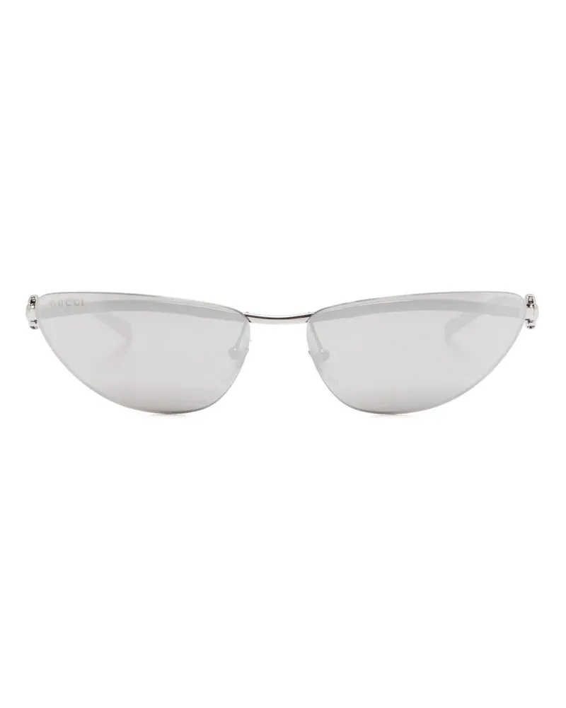 Gucci Sonnenbrille mit ovalem Gestell - Silber Silber