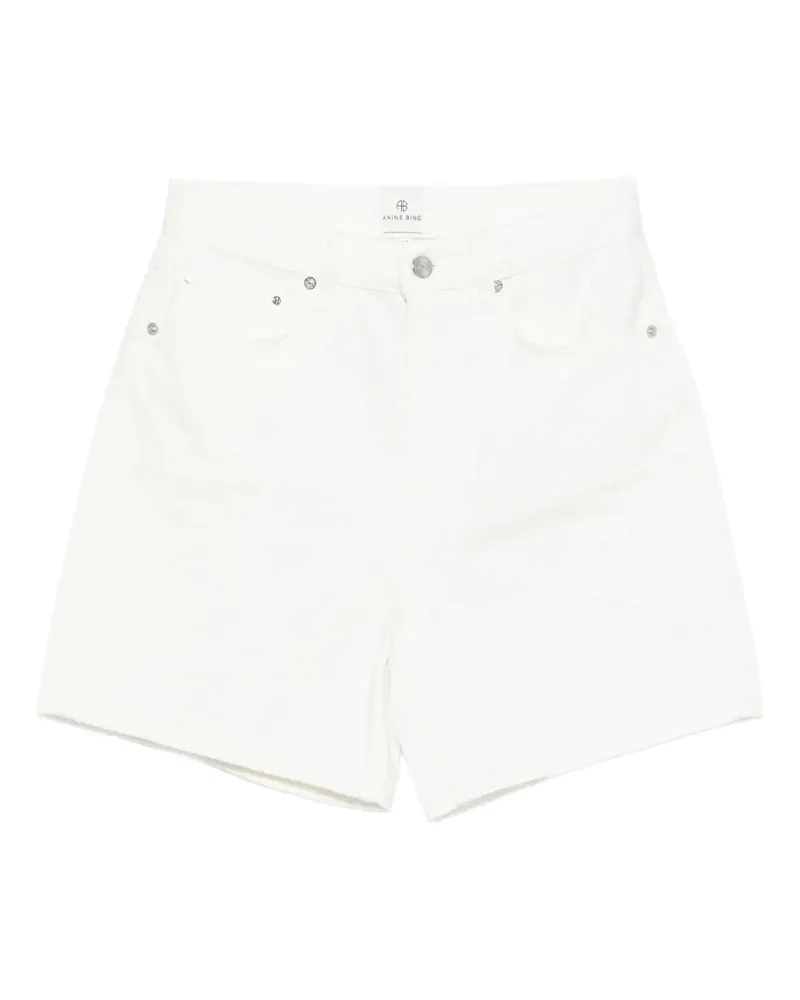 Anine Bing Kat logo-patch shorts - Weiß Weiß