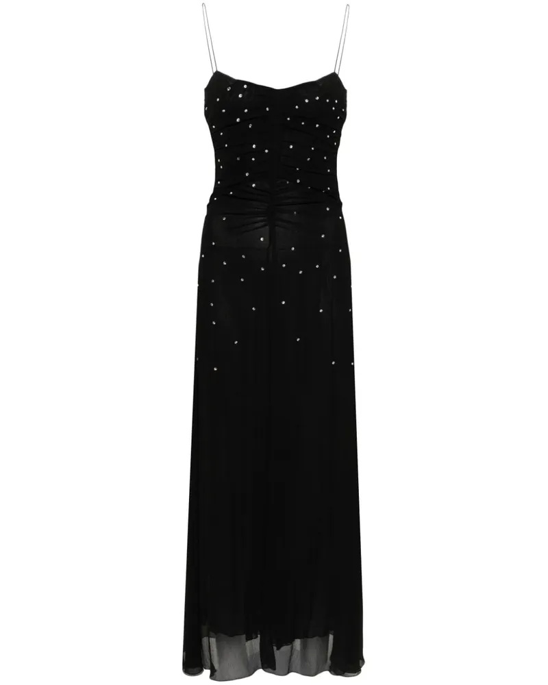 forte_forte Maxikleid mit Kristallverzierung - Schwarz Schwarz