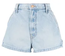 Mittelhohe Jeans-Shorts - Blau
