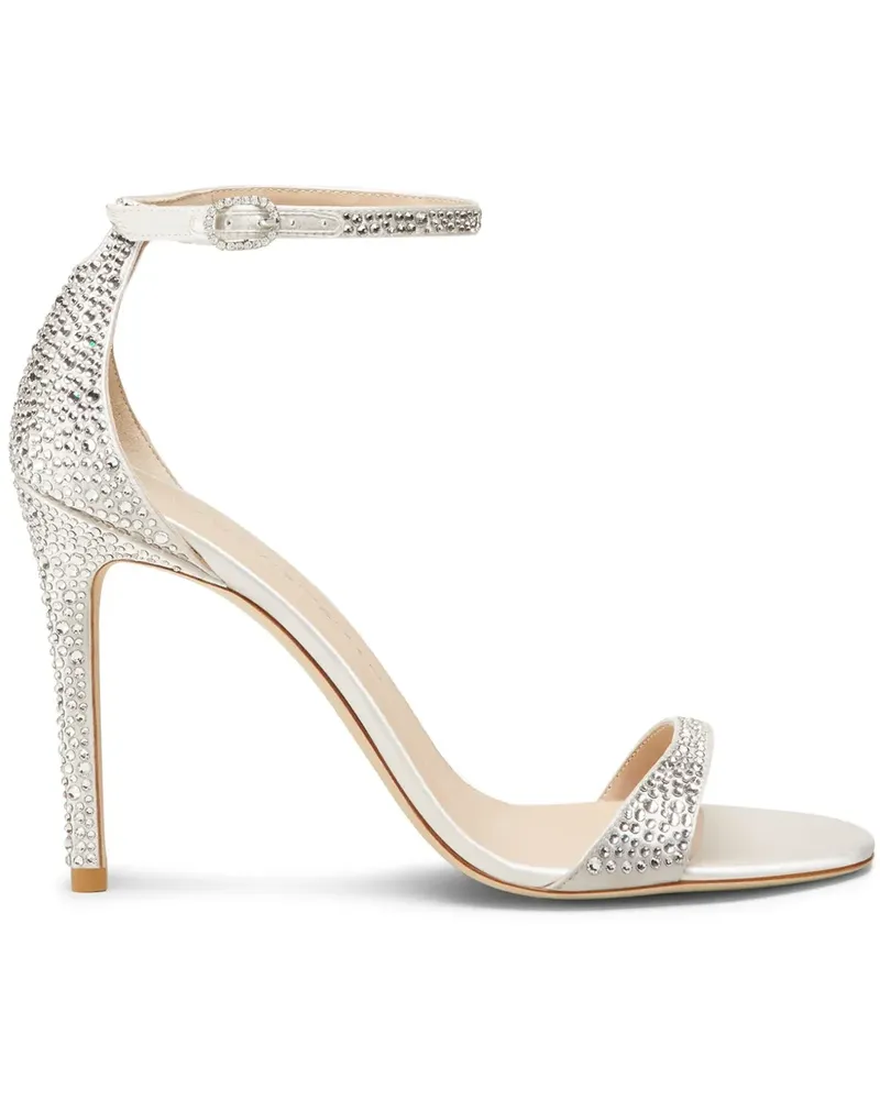 Stuart Weitzman Nudist Shine Sandalen 100mm - Silber Silber