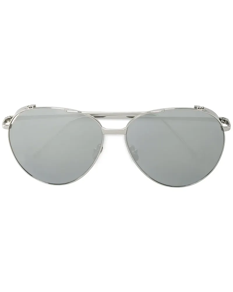 Linda Farrow Klassische Pilotenbrille - Metallic Metallic