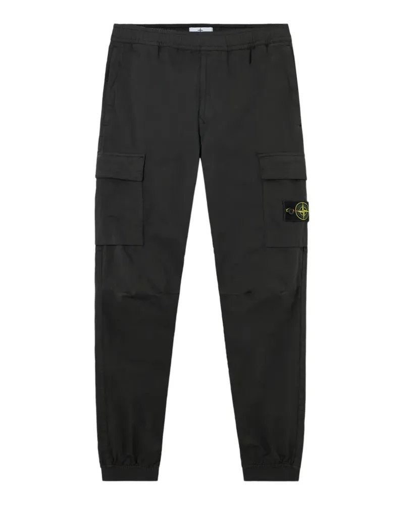 Stone Island 3100033 Jogginghose aus Baumwollstretch und Satin - Schwarz Schwarz